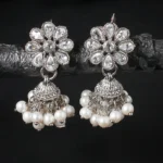 Atiqa Earrings - Silver White