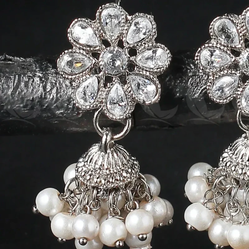 Atiqa Earrings - Silver White - Image 2