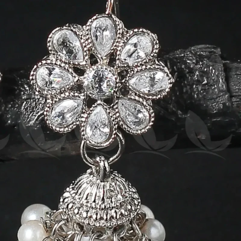 Atiqa Earrings - Silver White - Image 3