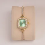 Golden Rosegold Chain Womans Watch Green Dial - Image 3