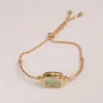 Golden Rosegold Chain Womans Watch Green Dial - Image 2