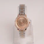 Two Tone Silver Chain Womans Watch Rosegold Dial - Image 2