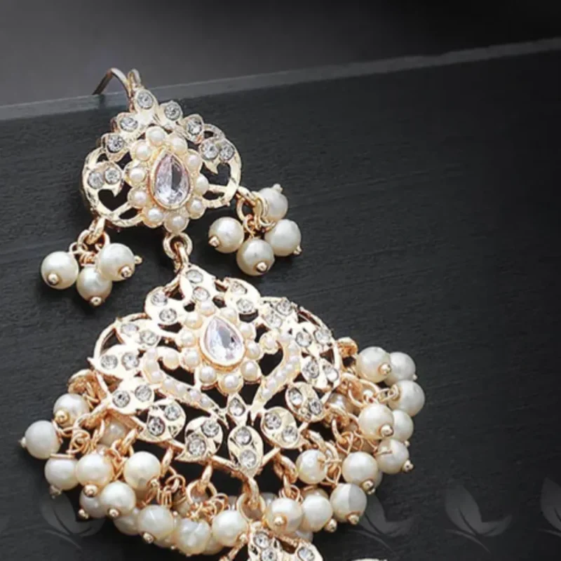 Keerthi's Earrings - Golden Pearl - Image 3