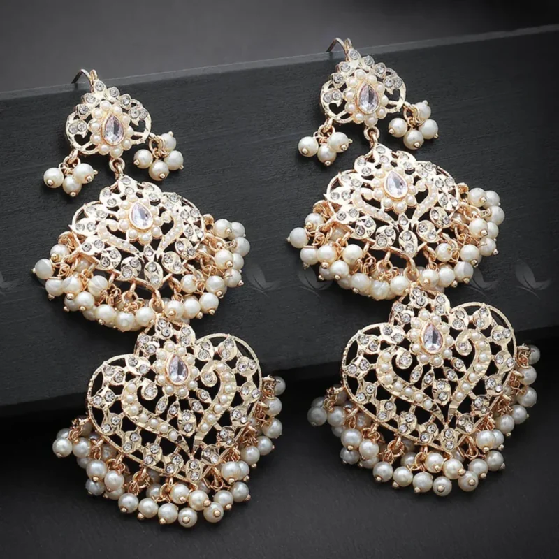 Keerthi's Earrings - Golden Pearl - Image 1
