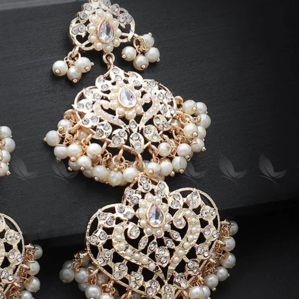 Keerthi's Earrings - Golden Pearl - Image 2